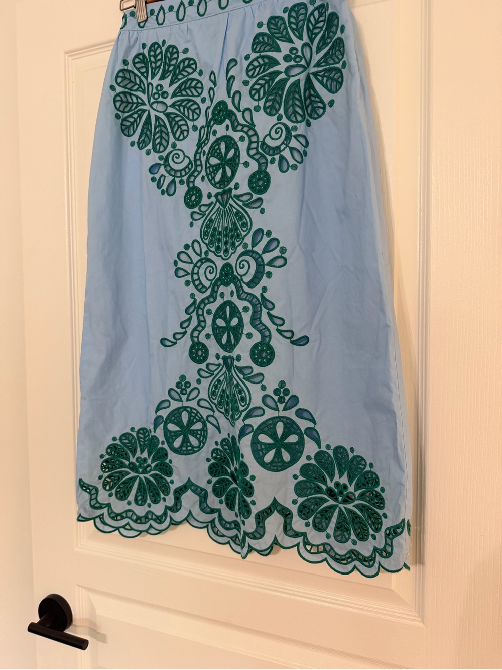 NWT Broderie Anglaise Cotton-Poplin Midi Skirt - Picture 9 of 15